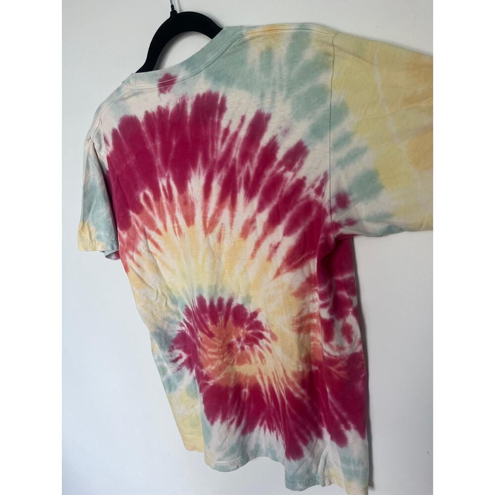 Peanuts Tie Dye T Shirt Men M Woodstock 1969 Rainbow Spiral Graphic Tee - Picture 6 of 7